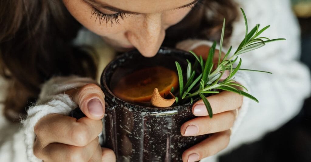 A soothing cup of calming herbal tea