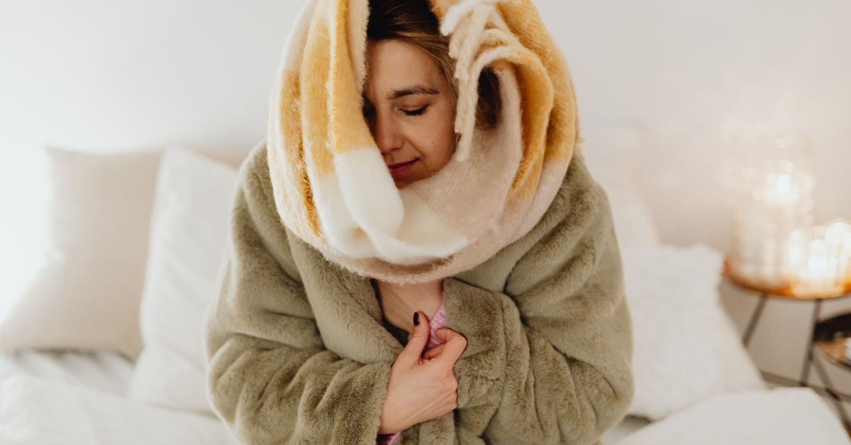 Wrapped in a cozy blanket to relax