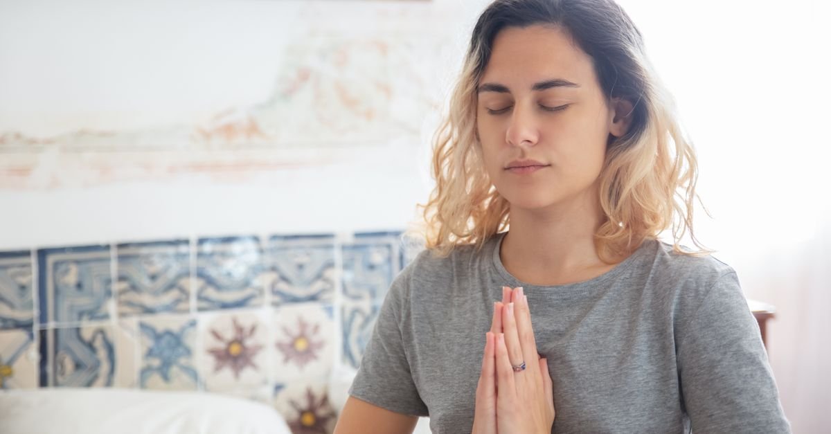 Calm woman resting peacefully in soft natural light
