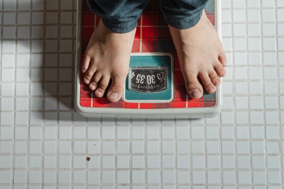 Weighing in on a bathroom scale