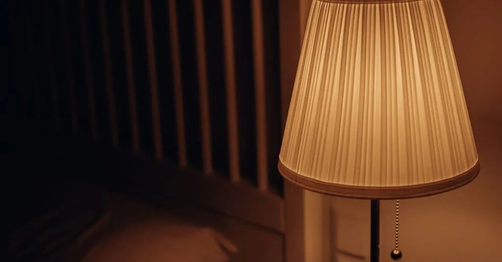 A softly lit bedroom at night