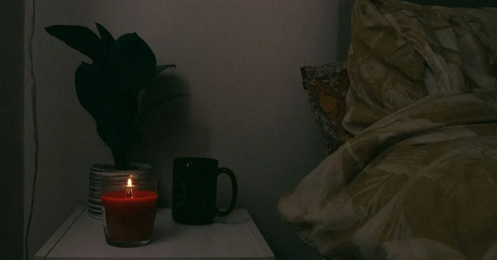 A calm bedside setting at night
