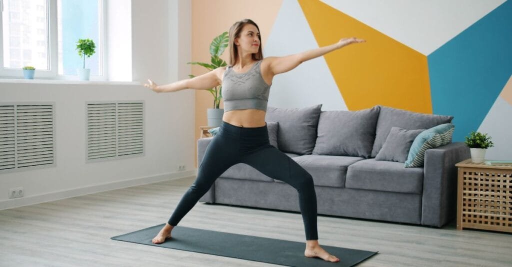 Woman doing an at-home workout