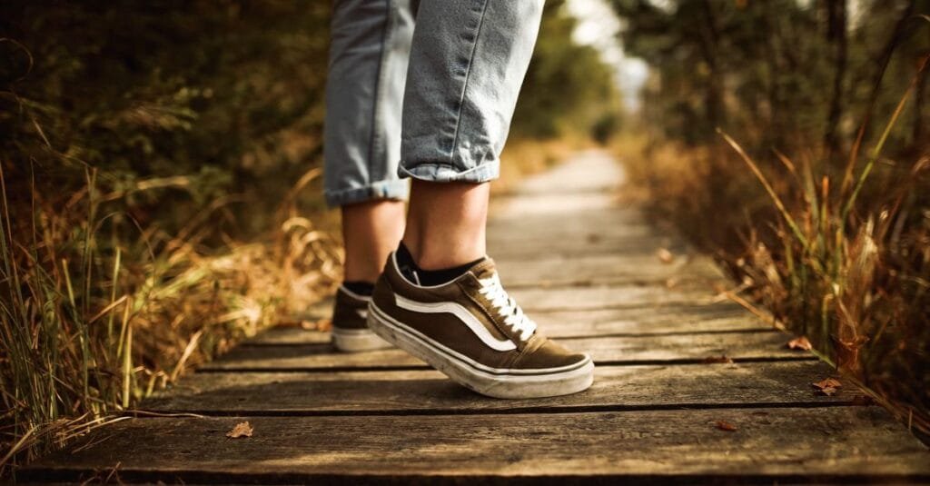 Walking slowly and attentively