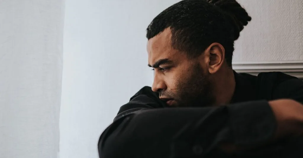 Man in quiet reflection